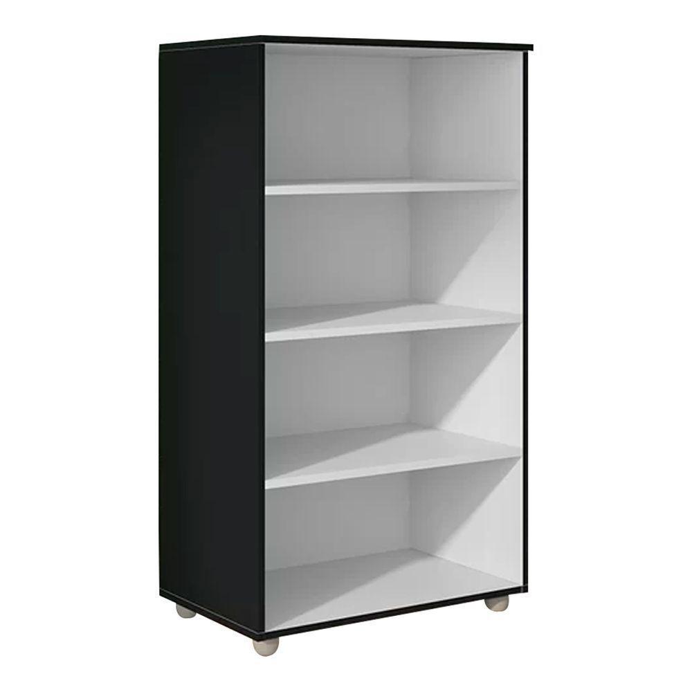 Multiuso 2 Portas 3 Prateleiras Rosana 110cm Ajl Móveis Preto - 3