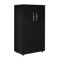 Multiuso 2 Portas 3 Prateleiras Rosana 110cm Ajl Móveis Preto - 1