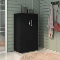 Multiuso 2 Portas 3 Prateleiras Rosana 110cm Ajl Móveis Preto - 2