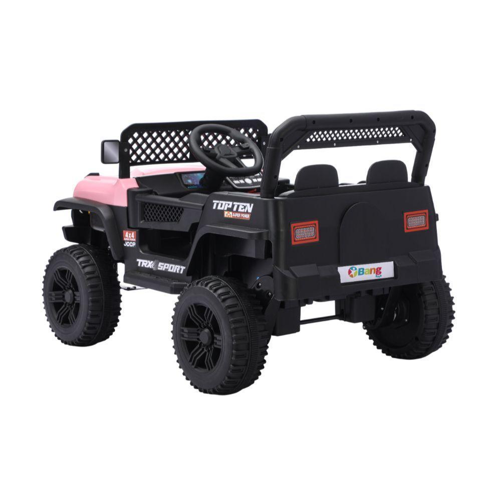 Jipe Elétrico Infantil Bang Toys N6 Com Controle Remoto Rosa 12v - 4