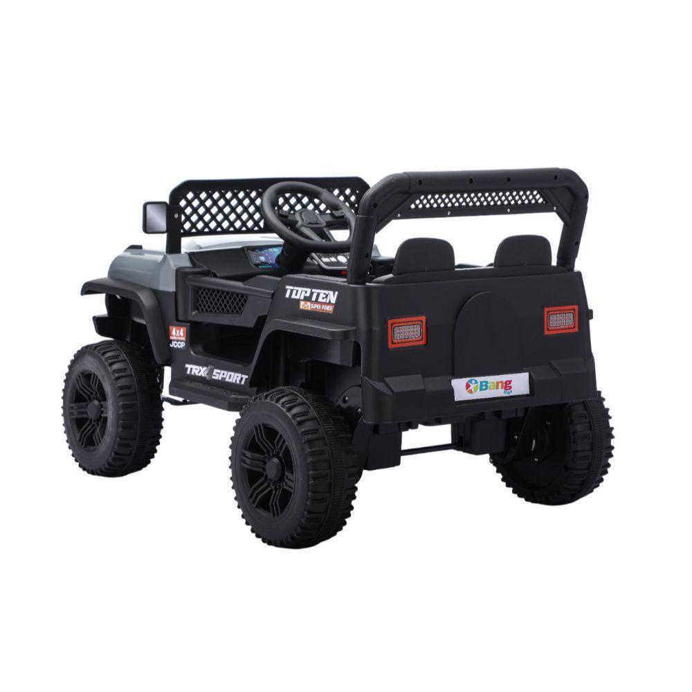 Jipe Elétrico Infantil Bang Toys N6 Com Controle Remoto Cinza 12v - 4