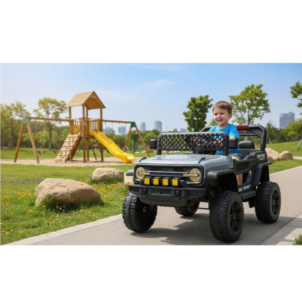 Jipe Elétrico Infantil Bang Toys N6 Com Controle Remoto Cinza 12v - 5