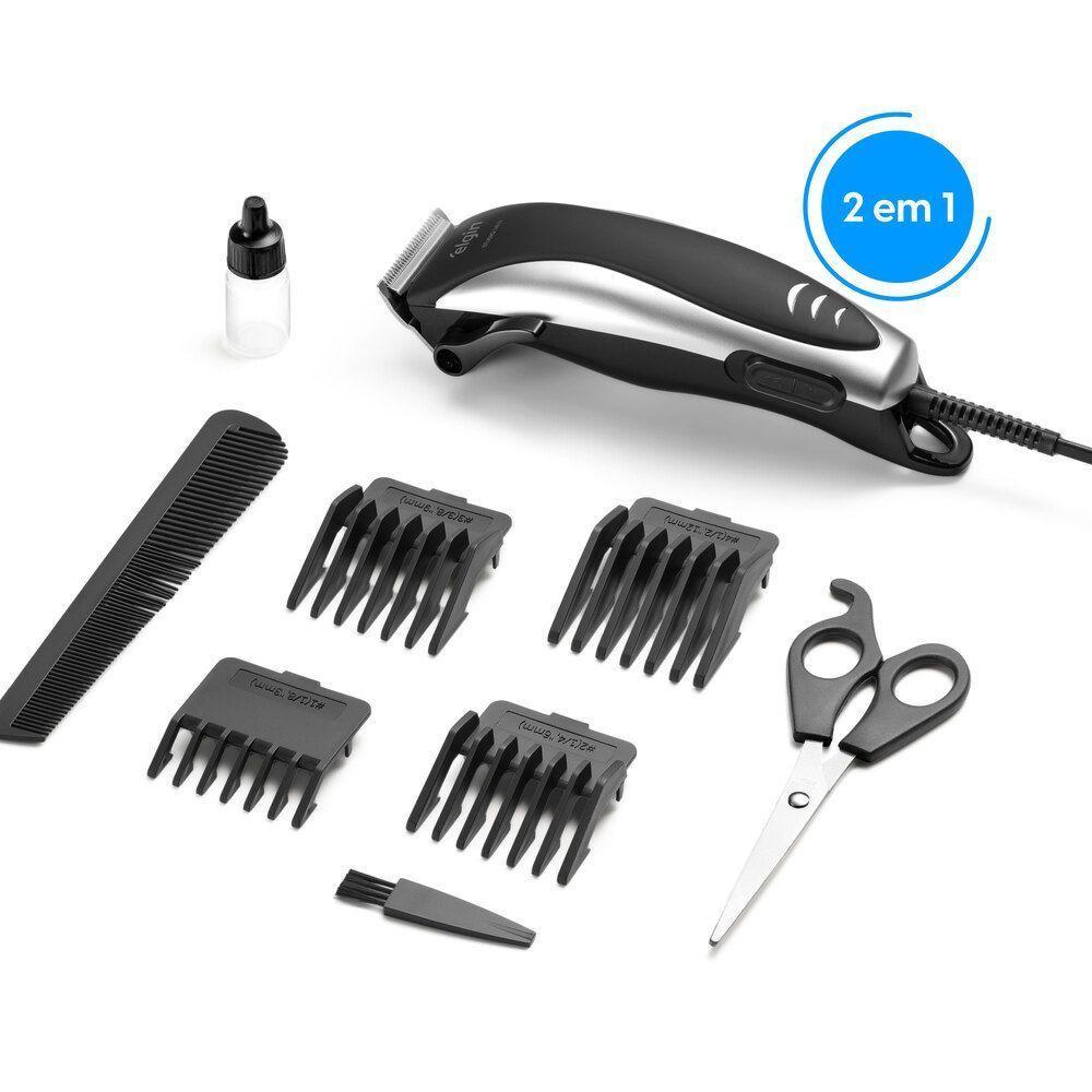 Máquina De Cortar Cabelo Studio Men - 2 Em 1 Cabelo E Barba Lâminas Em Aço Inox Acessórios 110V - 2
