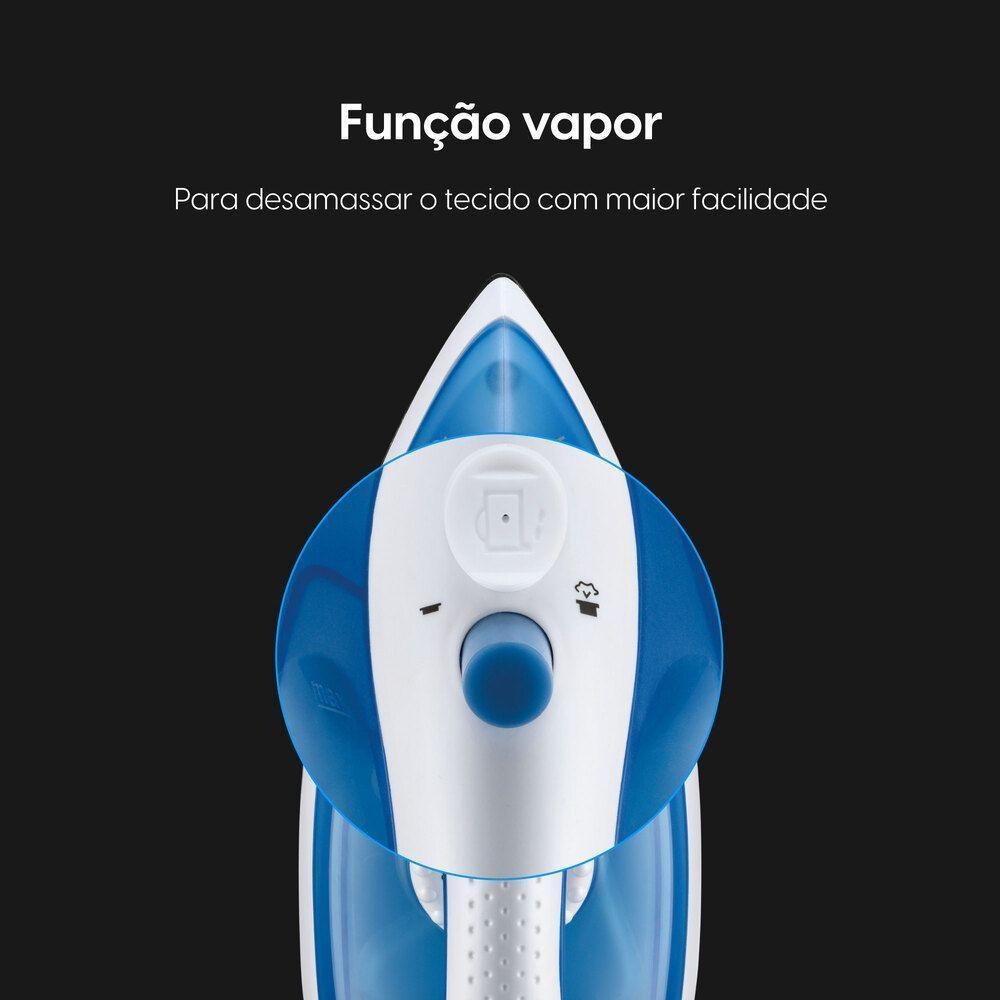Ferro de Passar Iron Press 2 em 1 - Compacto Base Antiaderente Salva Botões 110V - 5