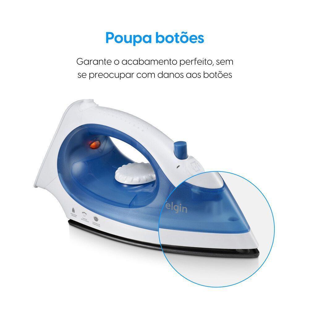 Ferro de Passar Iron Press 2 em 1 - Compacto Base Antiaderente Salva Botões 110V - 6