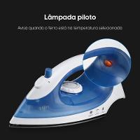 Ferro de Passar Iron Press 2 em 1 - Compacto Base Antiaderente Salva Botões 110V