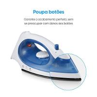 Ferro de Passar Iron Press 2 em 1 - Compacto Base Antiaderente Salva Botões 110V - 6