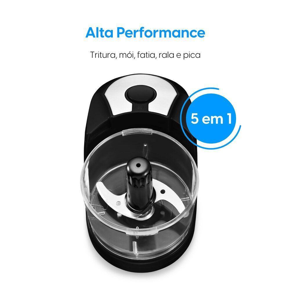 Mini Processador Turbo Express Preto - 5 em 1 400ML 150W 110V - 2