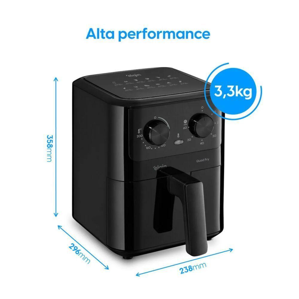 Fritadeira Air Fryer Quad Fry 1.400W 4,2L Preta Com Tecnologia Air Circuit 360° 220V - 3