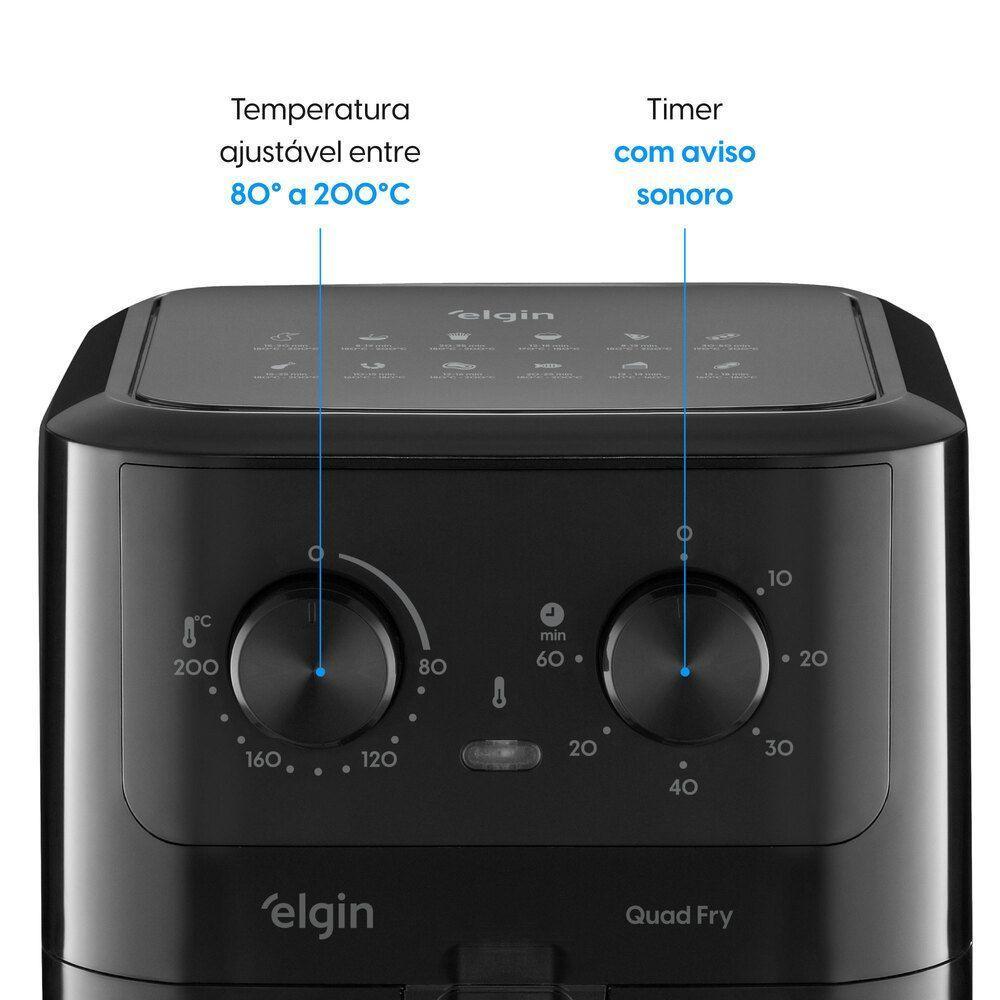 Fritadeira Air Fryer Quad Fry 1.400W 4,2L Preta Com Tecnologia Air Circuit 360° 220V - 5