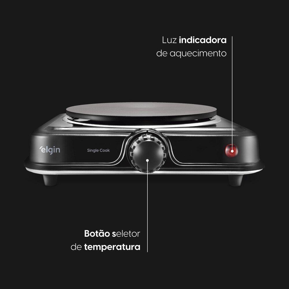 Fogão Elétrico Cooktop 1 Boca - 1.000W 5 Temperaturas 220V - 4