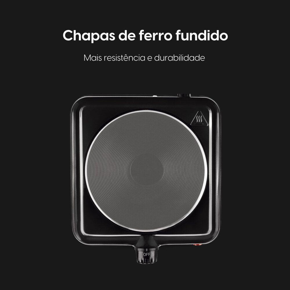 Fogão Elétrico Cooktop 1 Boca - 1.000W 5 Temperaturas 220V - 5
