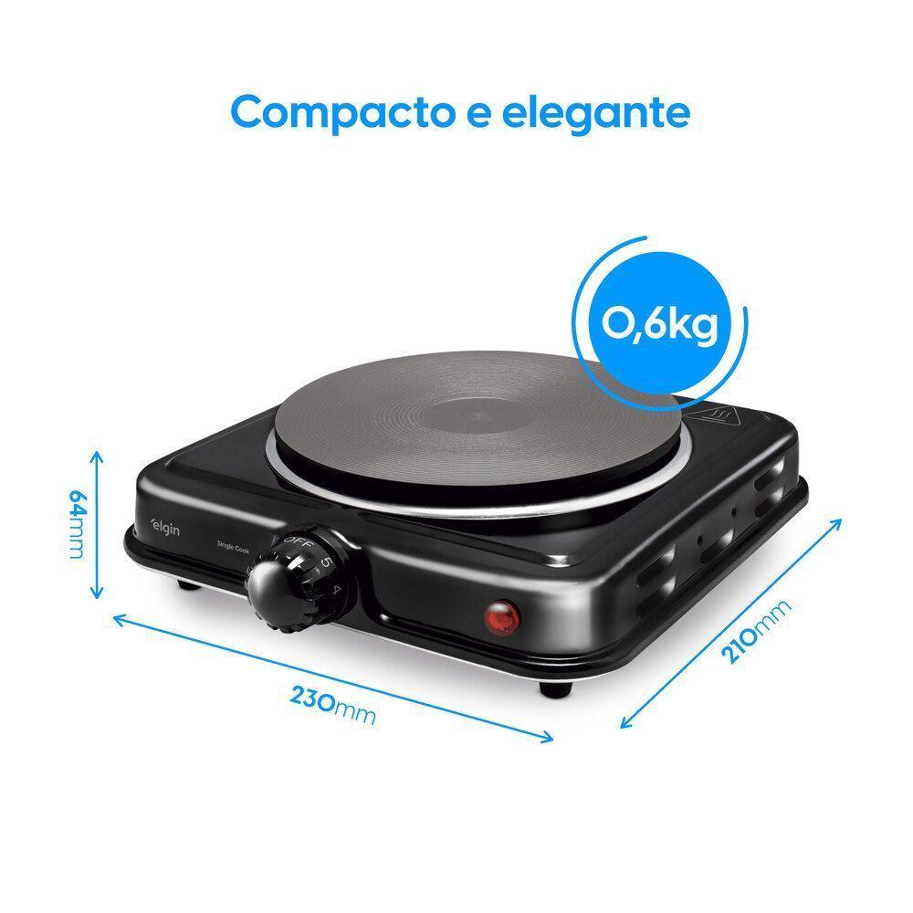 Fogão Elétrico Cooktop 1 Boca - 1.000W 5 Temperaturas 220V - 6