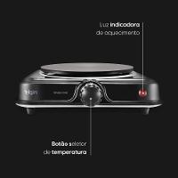 Fogão Elétrico Cooktop 1 Boca - 1.000W 5 Temperaturas 220V