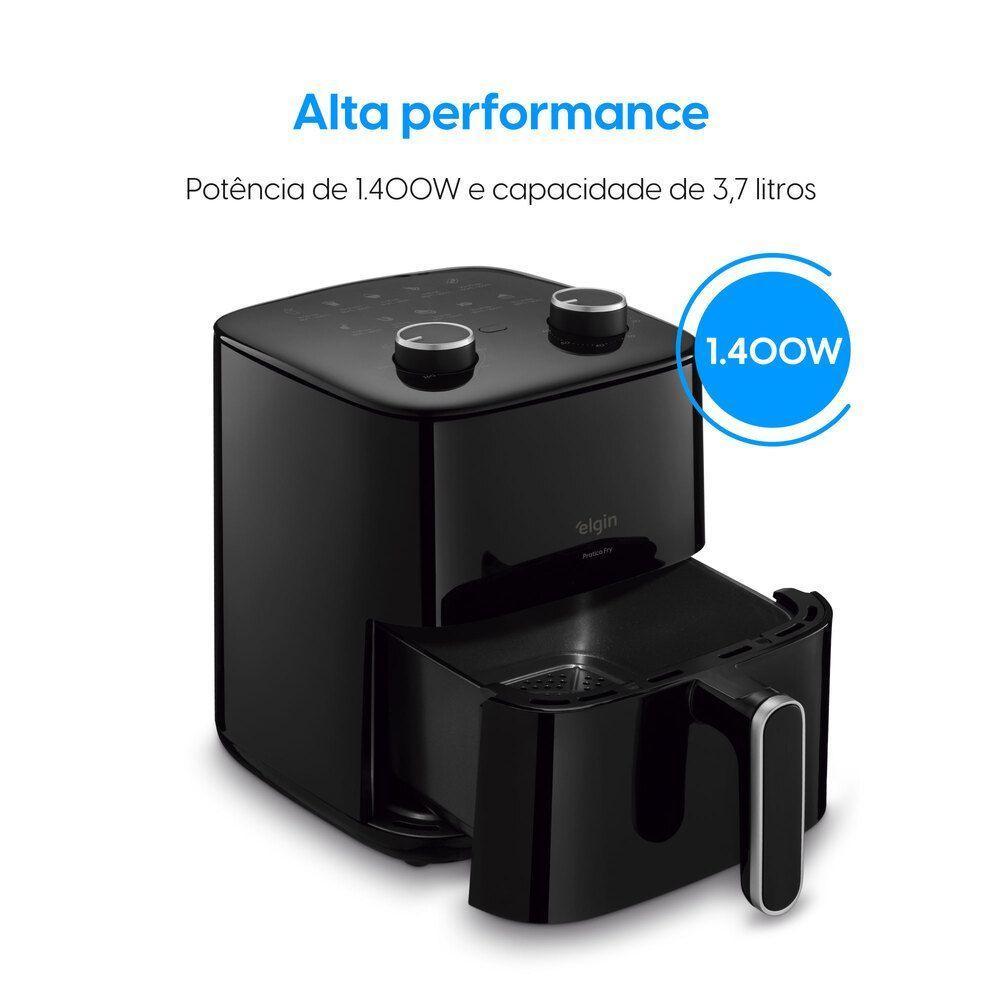 Fritadeira Air Fryer Pratica Fry 3,7 Litros 1.400W Preta Cuba Quadrada e Grelha Removível 110V - 2