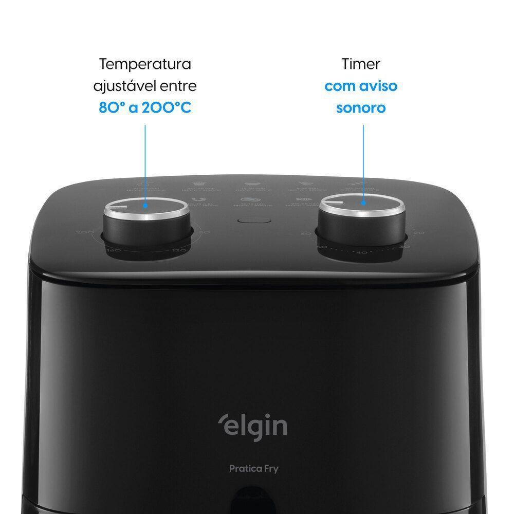 Fritadeira Air Fryer Pratica Fry 3,7 Litros 1.400W Preta Cuba Quadrada e Grelha Removível 110V - 5