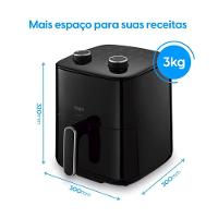 Fritadeira Air Fryer Pratica Fry 3,7 Litros 1.400W Preta Cuba Quadrada e Grelha Removível 110V - 3