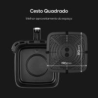 Fritadeira Air Fryer Pratica Fry 3,7 Litros 1.400W Preta Cuba Quadrada e Grelha Removível 110V