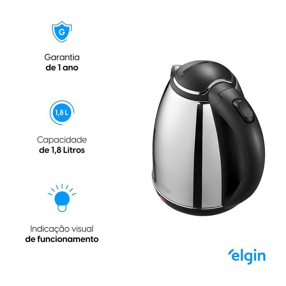 Chaleira Inox 2L - Jarra Sem Fio Desligamento Automático 1.500W 220V - 3