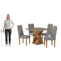 Conjunto Sala De Jantar Luna Kappesberg 4 Cadeiras Veludo Titanio