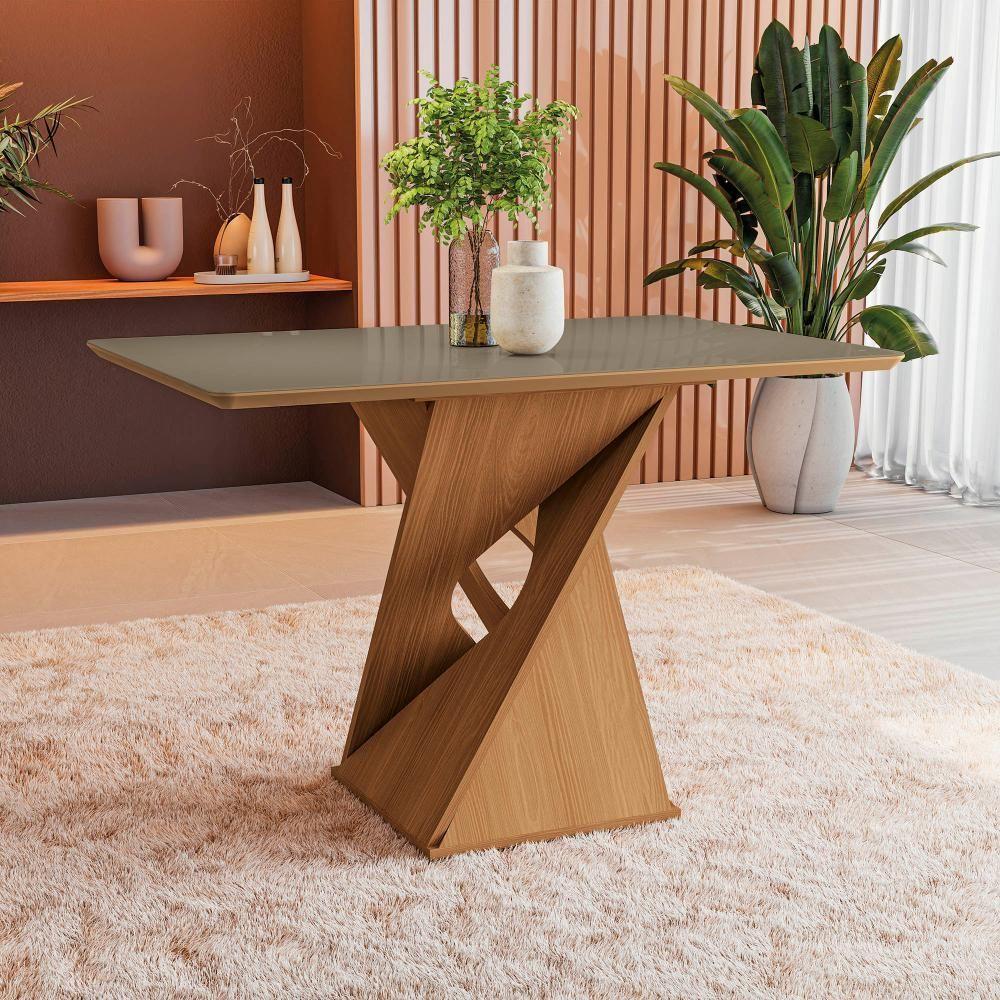 Conjunto Sala De Jantar Luna Kappesberg 4 Cadeiras Veludo Bege - 10