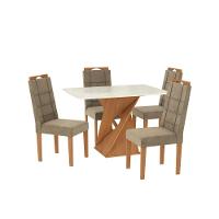 Conjunto Sala De Jantar Luna Kappesberg 4 Cadeiras Veludo Titanio - 2