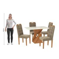 Conjunto Sala De Jantar Luna Kappesberg 4 Cadeiras Veludo Titanio