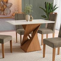 Conjunto Sala De Jantar Luna Kappesberg 4 Cadeiras Veludo Titanio - 6