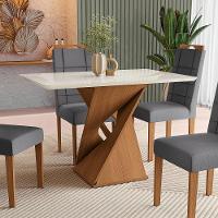 Conjunto Sala De Jantar Luna Kappesberg 4 Cadeiras Veludo Titanio - 6