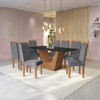 Conjunto Sala De Jantar Verbana Kappesberg 8 Cadeiras Veludo Titanio - 1