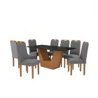 Conjunto Sala De Jantar Verbana Kappesberg 8 Cadeiras Veludo Titanio - 2