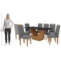 Conjunto Sala De Jantar Verbana Kappesberg 8 Cadeiras Veludo Titanio