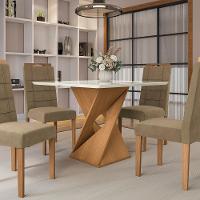 Conjunto Sala De Jantar Luna Kappesberg 4 Cadeiras Veludo Bege - 6