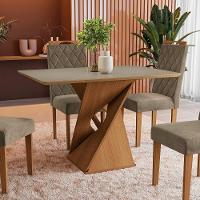 Conjunto Sala De Jantar Luna Kappesberg 4 Cadeiras Veludo Bege - 6