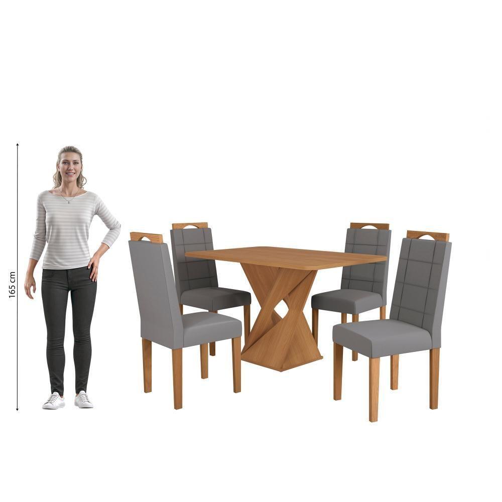 Conjunto Sala De Jantar Luna Kappesberg 4 Cadeiras Veludo Titanio - 4