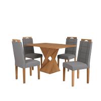 Conjunto Sala De Jantar Luna Kappesberg 4 Cadeiras Veludo Titanio - 2