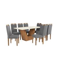Conjunto Sala De Jantar Verbana Kappesberg 8 Cadeiras Veludo Titanio - 2