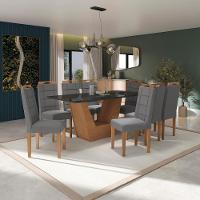 Conjunto Sala De Jantar Verbana Kappesberg 8 Cadeiras Veludo Titanio - 1