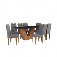 Conjunto Sala De Jantar Verbana Kappesberg 8 Cadeiras Veludo Titanio - 2