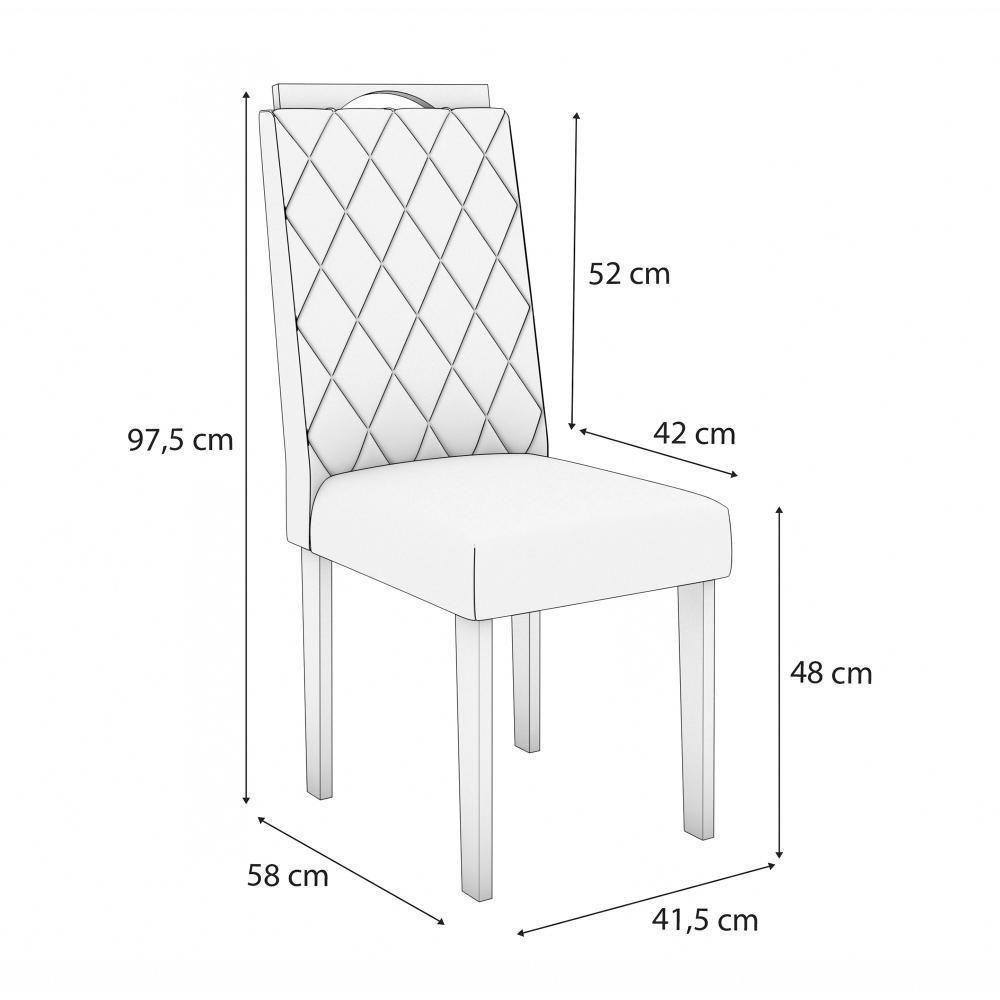 Conjunto Sala De Jantar Luna Kappesberg 4 Cadeiras Veludo Bege - 5