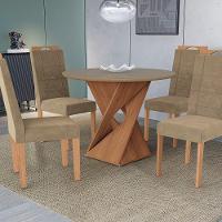 Conjunto Sala De Jantar Luna Kappesberg 4 Cadeiras Veludo Bege - 6