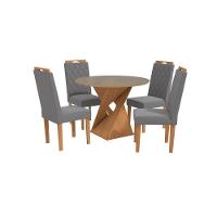 Conjunto Sala De Jantar Luna Kappesberg 4 Cadeiras Veludo Titanio - 2