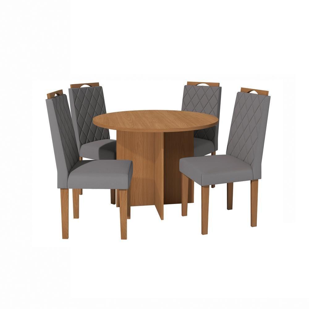 Conjunto Sala De Jantar Nira Kappesberg 4 Cadeiras Veludo Titanio - 2