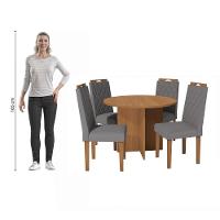 Conjunto Sala De Jantar Nira Kappesberg 4 Cadeiras Veludo Titanio