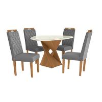 Conjunto Sala De Jantar Luna Kappesberg 4 Cadeiras Veludo Titanio - 2