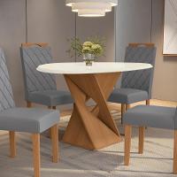 Conjunto Sala De Jantar Luna Kappesberg 4 Cadeiras Veludo Titanio - 6