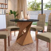 Conjunto Sala De Jantar Luna Kappesberg 4 Cadeiras Veludo Bege - 6