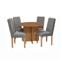 Conjunto Sala De Jantar Nira Kappesberg 4 Cadeiras Veludo Titanio - 5