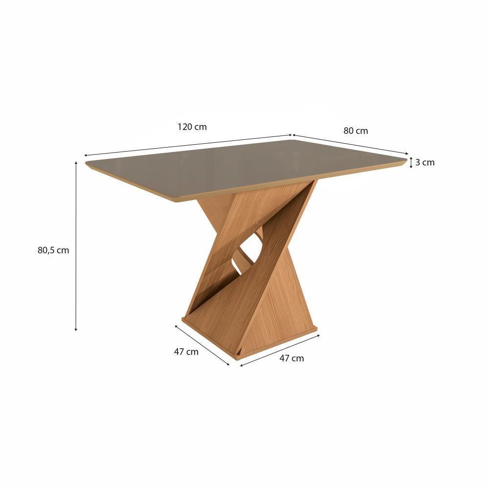 Conjunto Sala De Jantar Luna Kappesberg 4 Cadeiras Veludo Titanio - 5