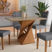 Conjunto Sala De Jantar Luna Kappesberg 4 Cadeiras Veludo Titanio - 6